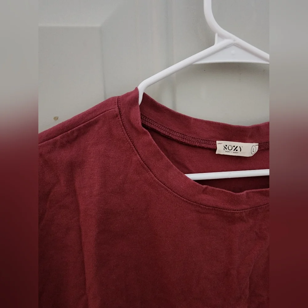 Sozy Mauve Pink Cotton Crop Top - L - Picture 4 of 4